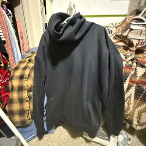 ZYIA Active Black Fleece Cowel neck Hoodie